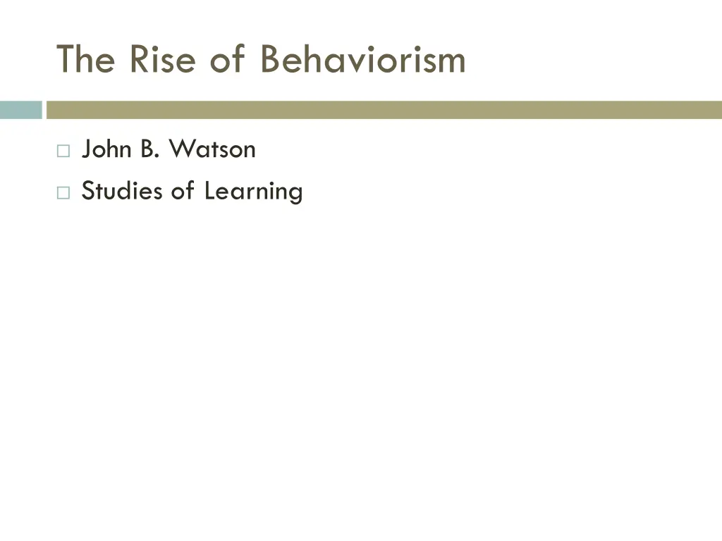 the rise of behaviorism