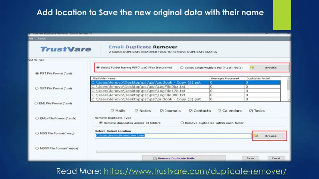 add location to save the new original data with