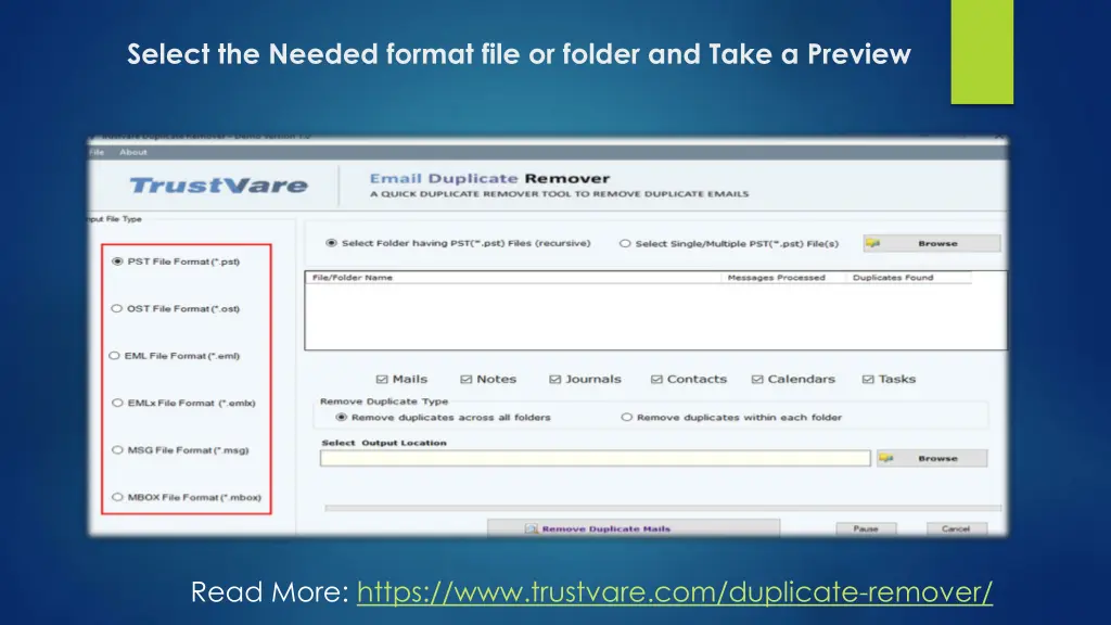 select the needed format file or folder and take