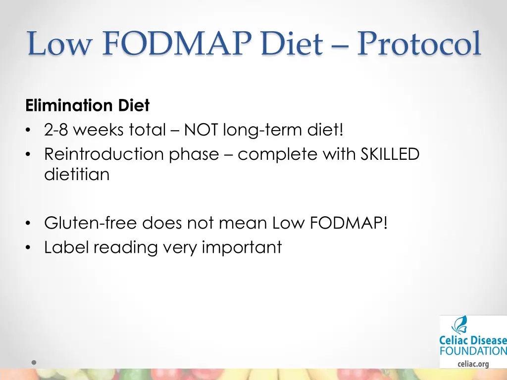 low fodmap diet protocol