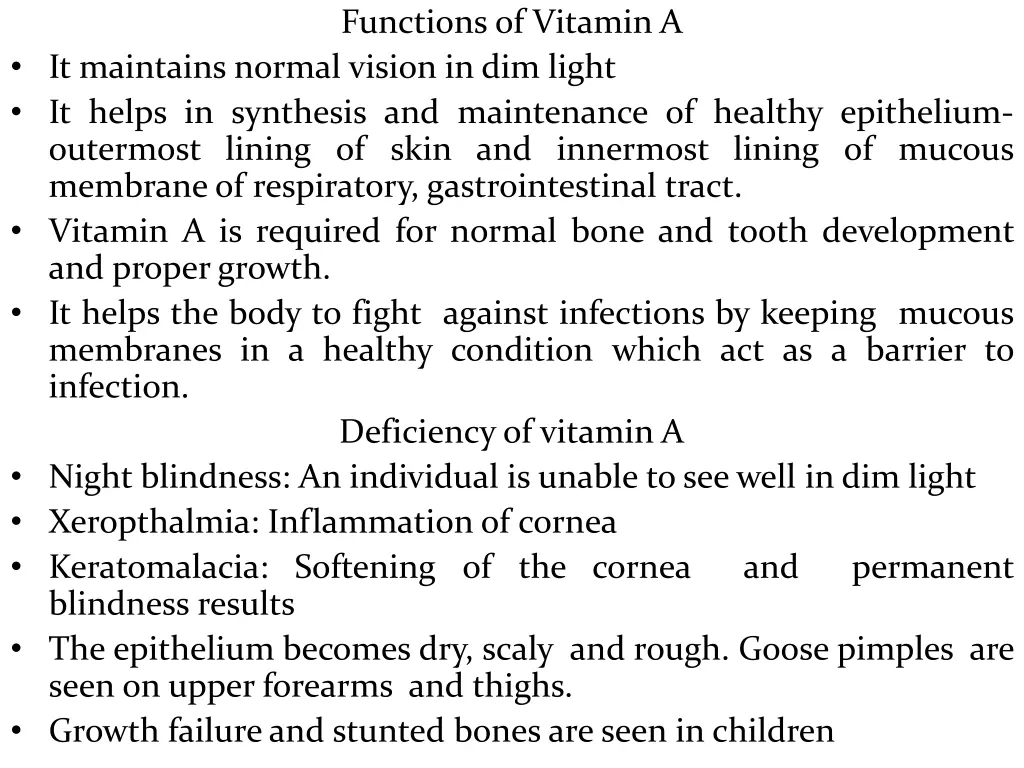 functions of vitamin a