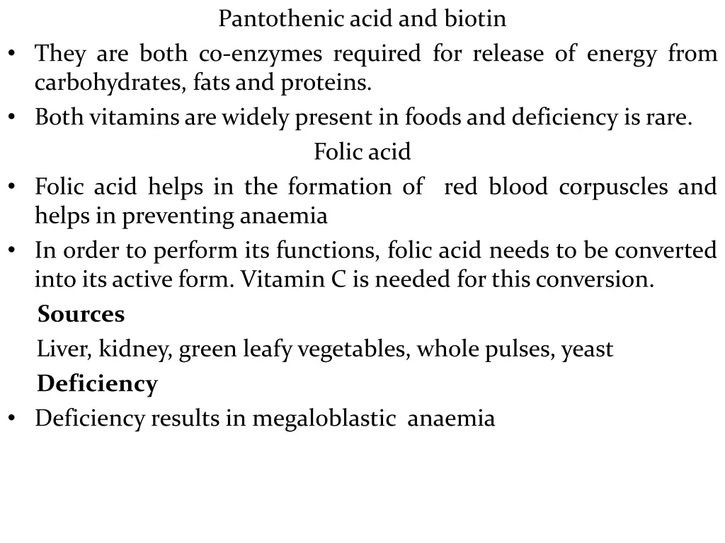 pantothenic acid and biotin