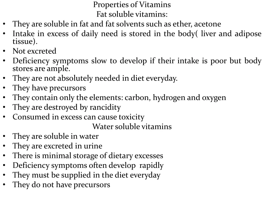 properties of vitamins fat soluble vitamins