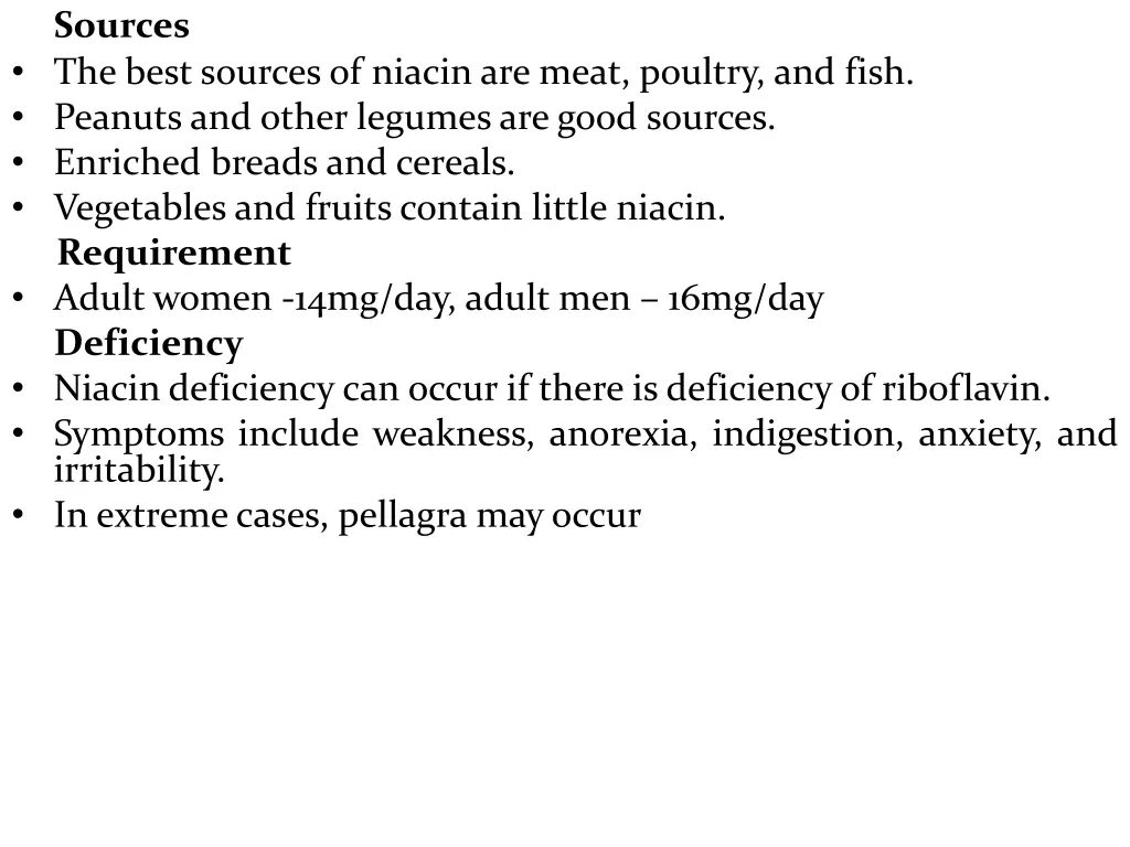 sources the best sources of niacin are meat