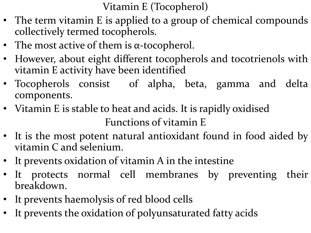 vitamin e tocopherol