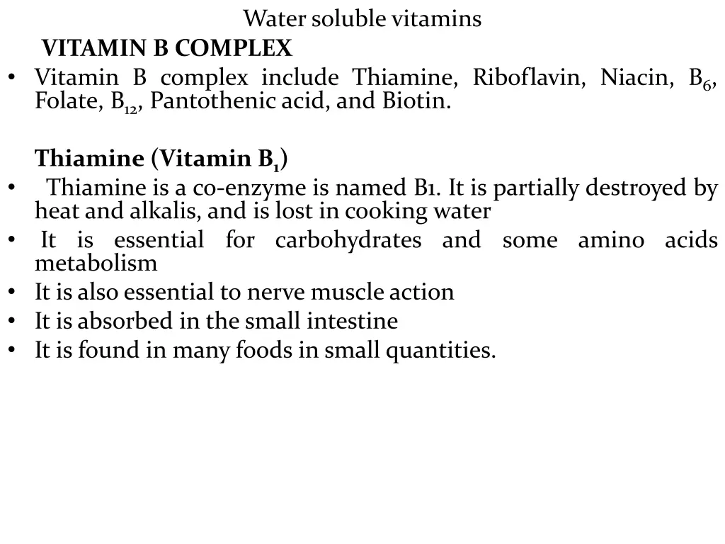 water soluble vitamins