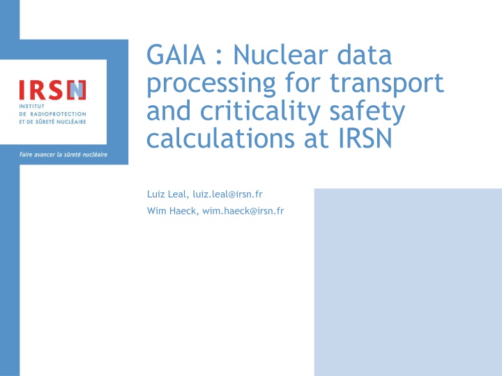 gaia nuclear data processing for transport