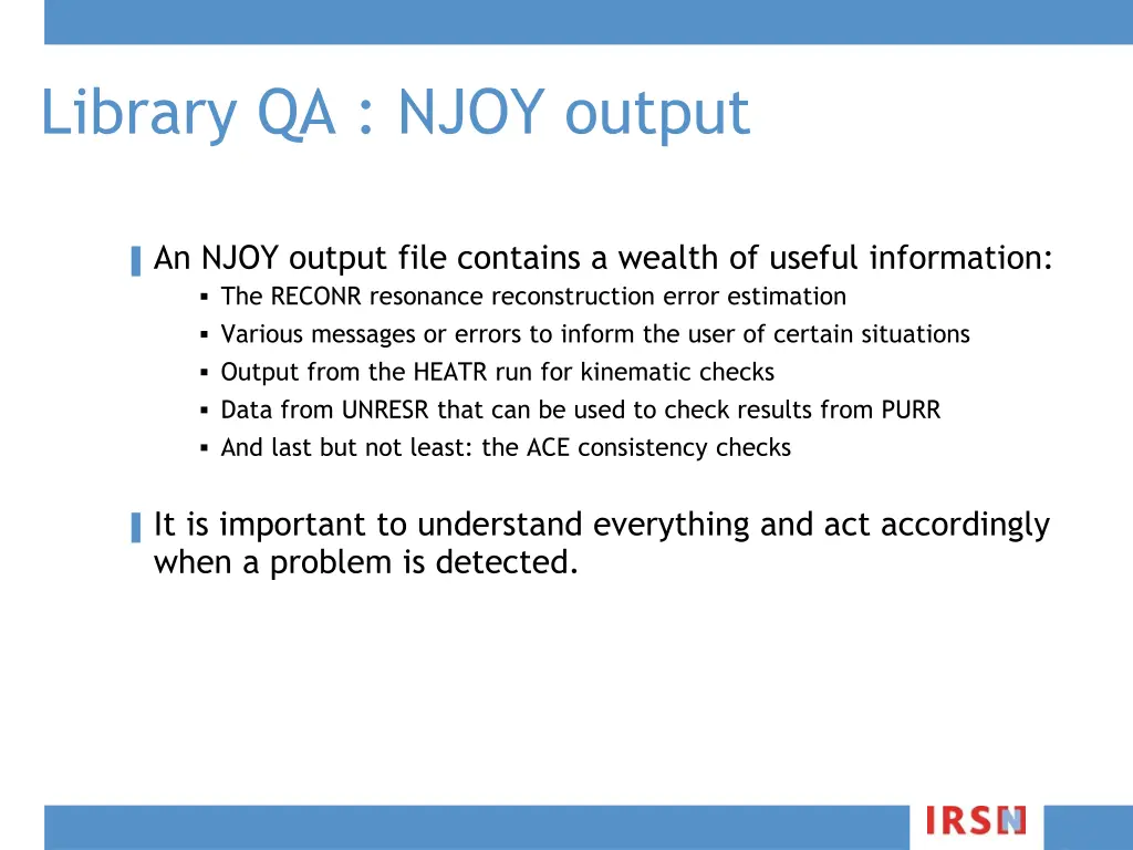 library qa njoy output