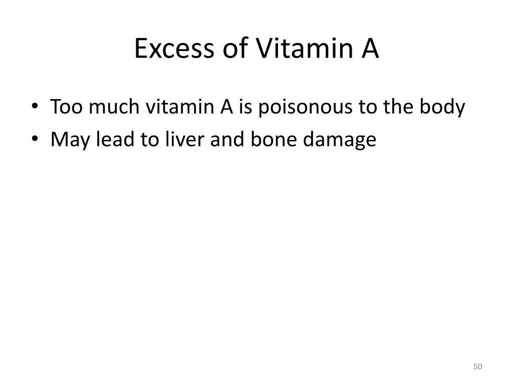 excess of vitamin a