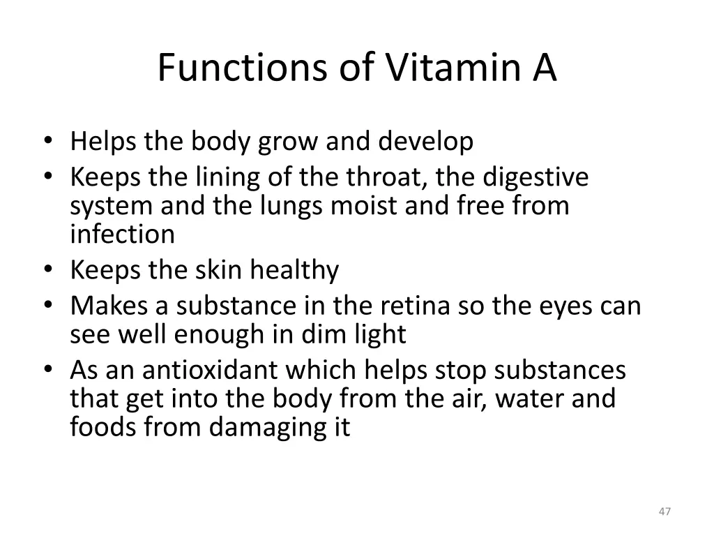 functions of vitamin a