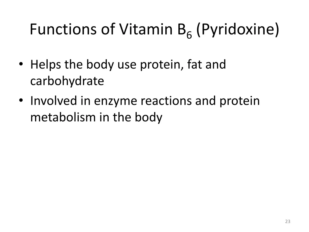 functions of vitamin b 6 pyridoxine