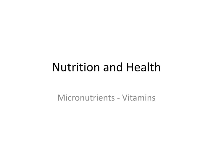 nutrition and health