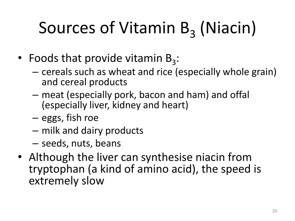 sources of vitamin b 3 niacin