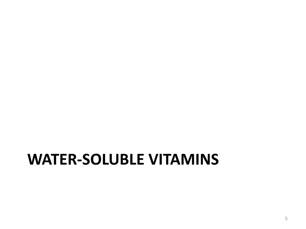 water soluble vitamins