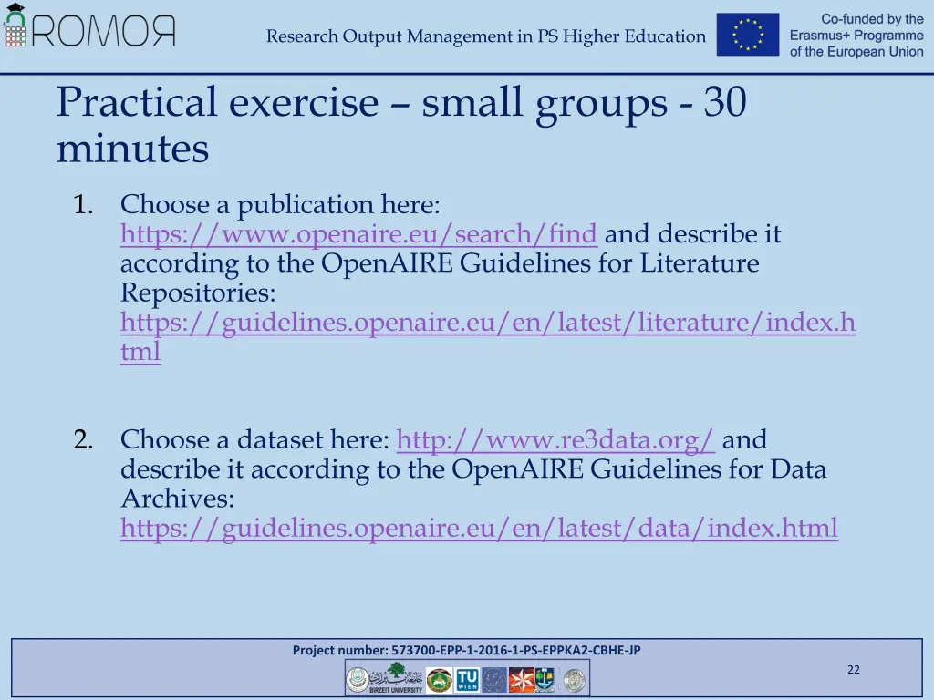 research output management in ps higher education 20