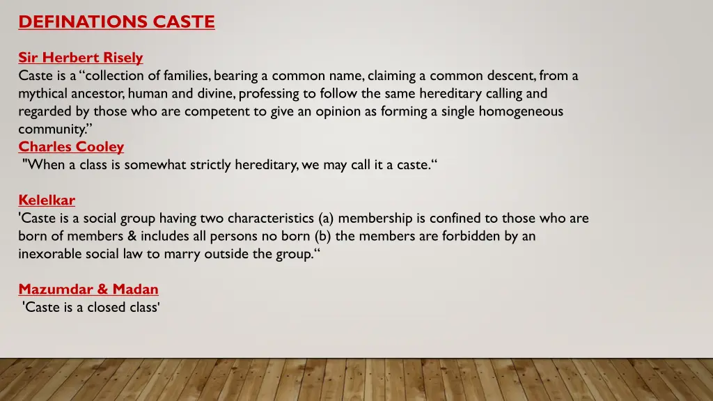 definations caste