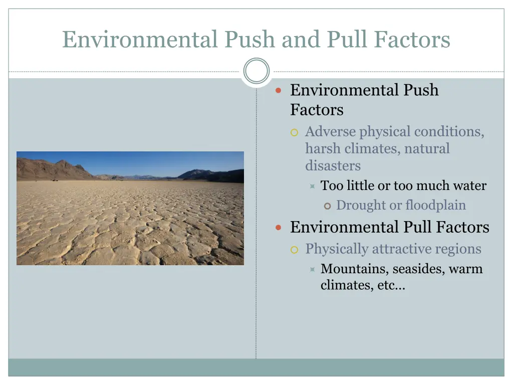 environmental push and pull factors