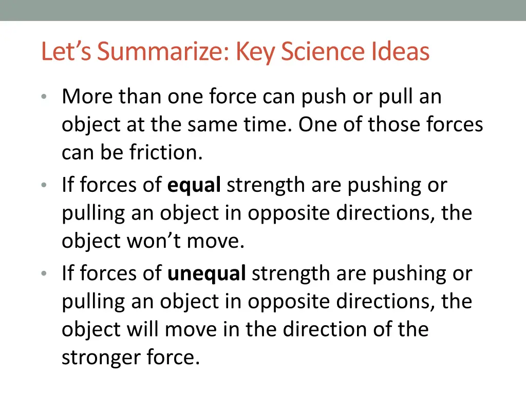 let s summarize key science ideas 1