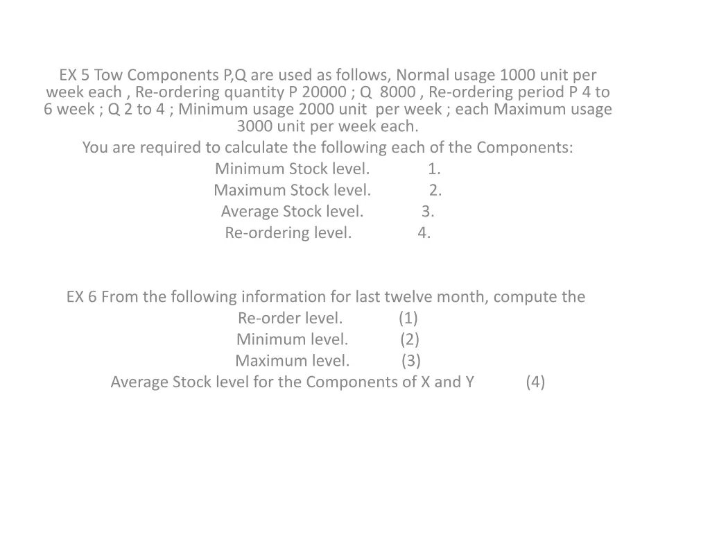 ex 5 tow components p q are used as follows