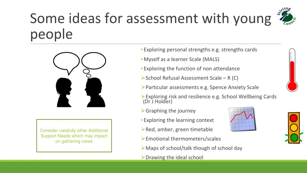 some ideas for assessment with young people