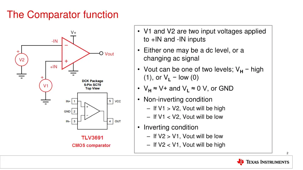 the comparator function