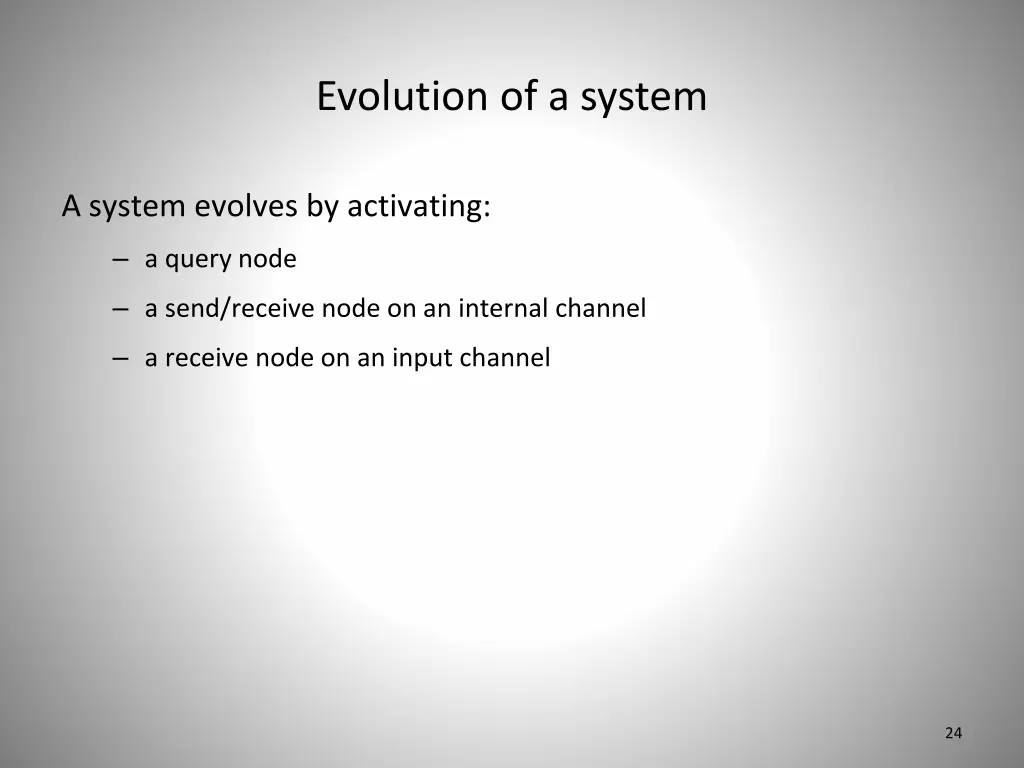 evolution of a system