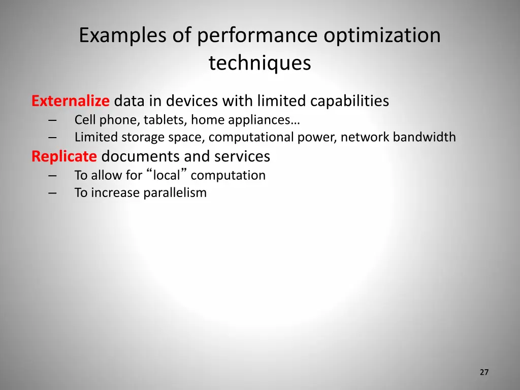 examples of performance optimization techniques