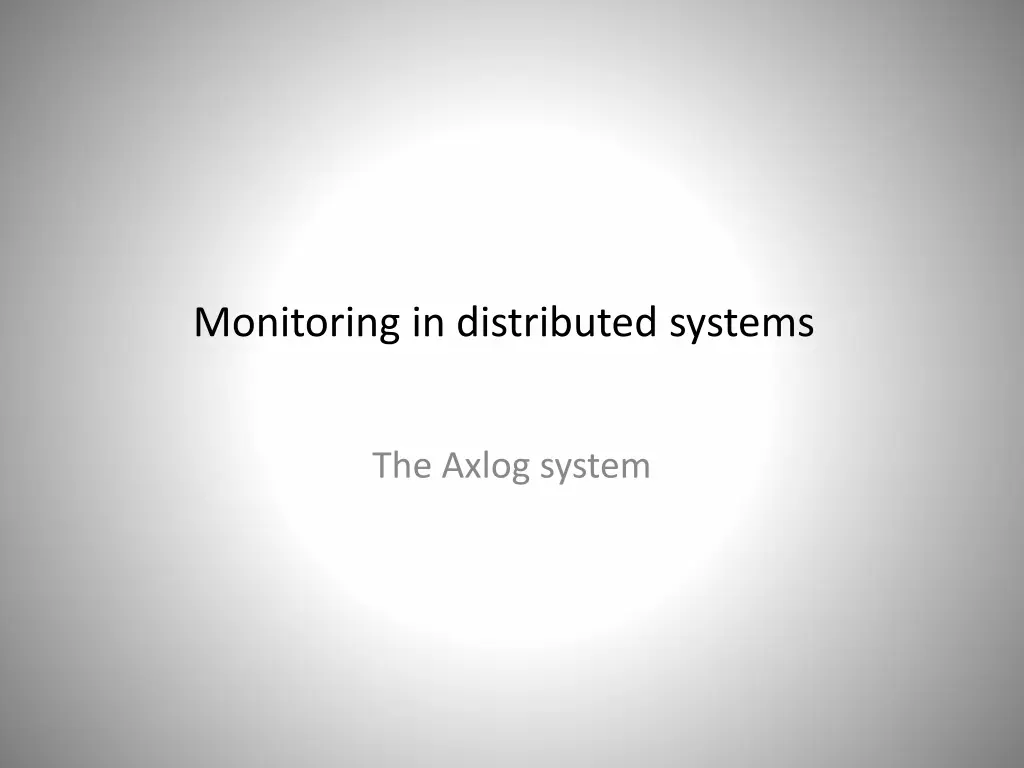 monitoring in distributed systems