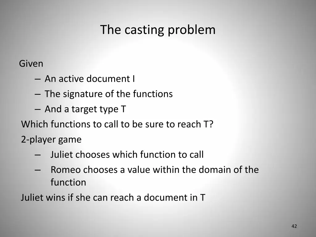 the casting problem