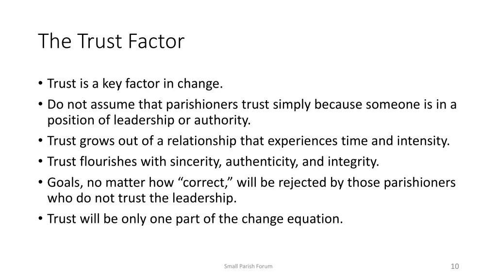 the trust factor