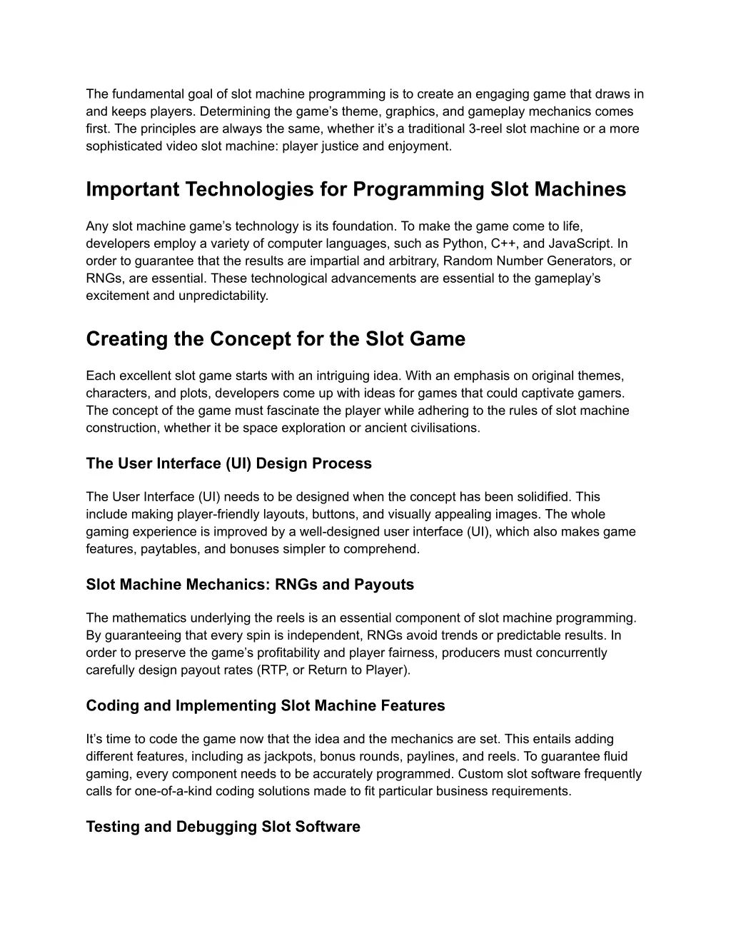 the fundamental goal of slot machine programming