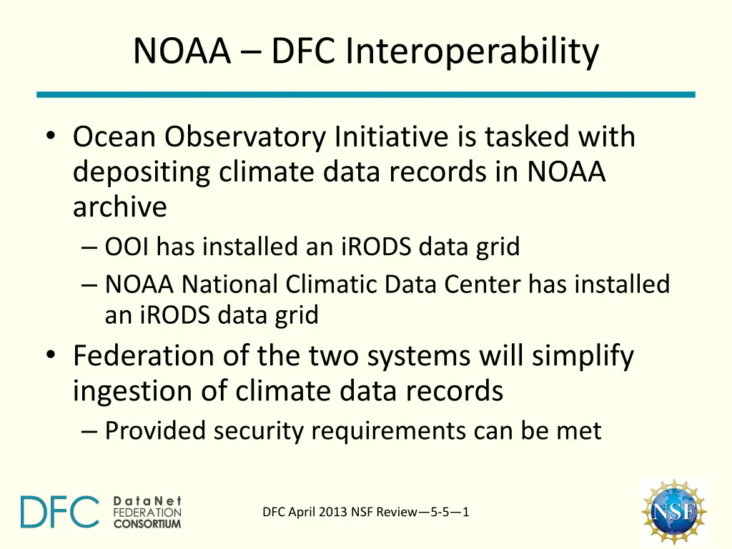 noaa dfc interoperability