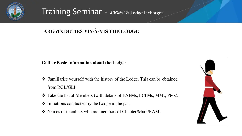 training seminar argms lodge incharges 2