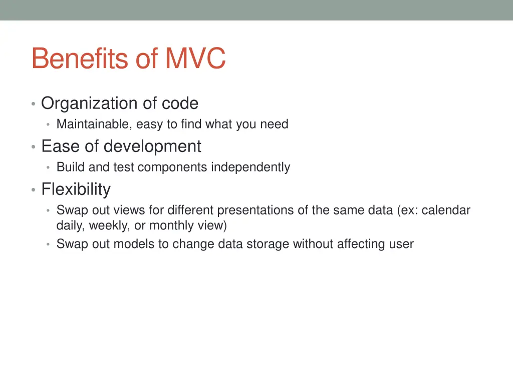 benefits of mvc