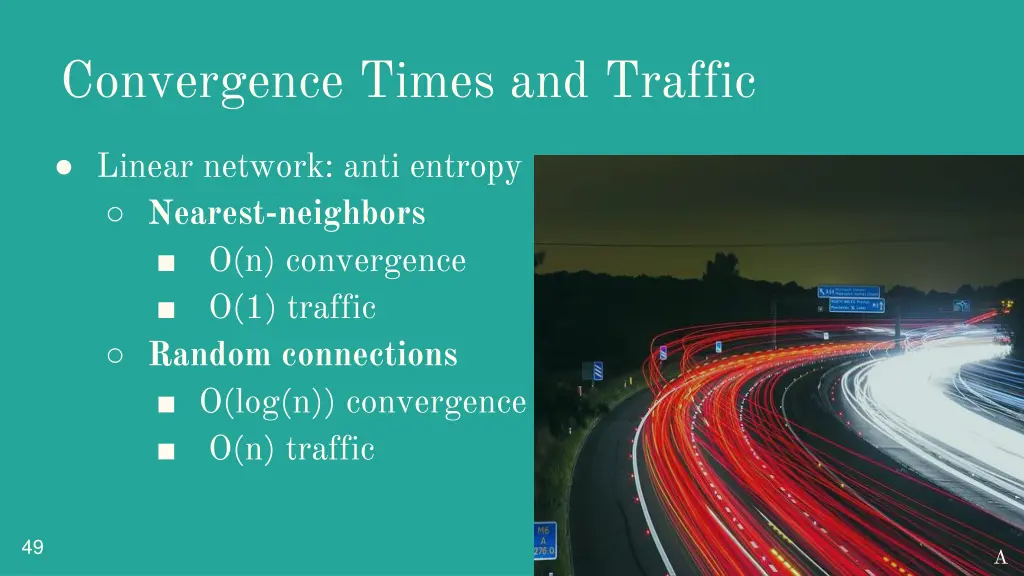 convergence times and traffic