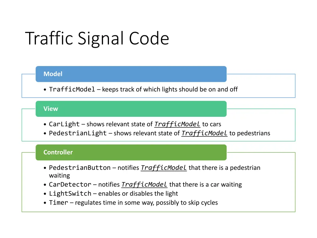 traffic signal code