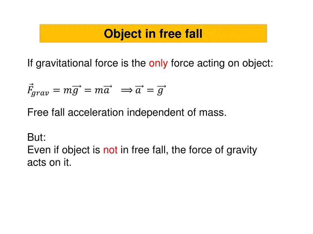 object in free fall