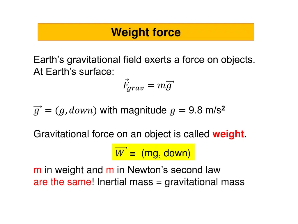 weight force