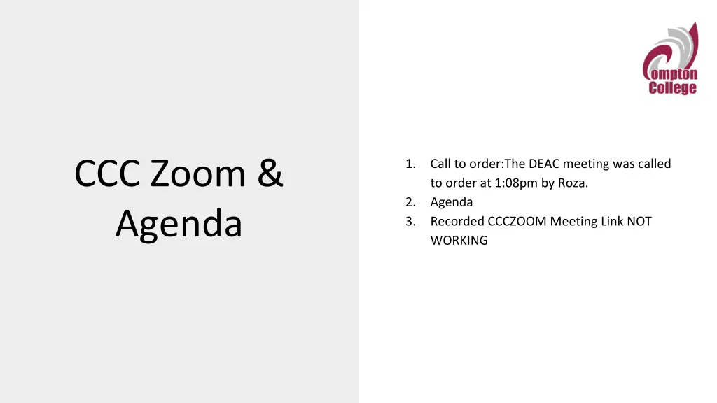 ccc zoom agenda