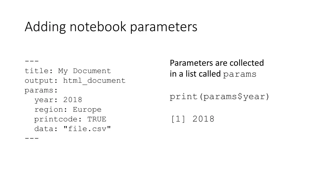 adding notebook parameters