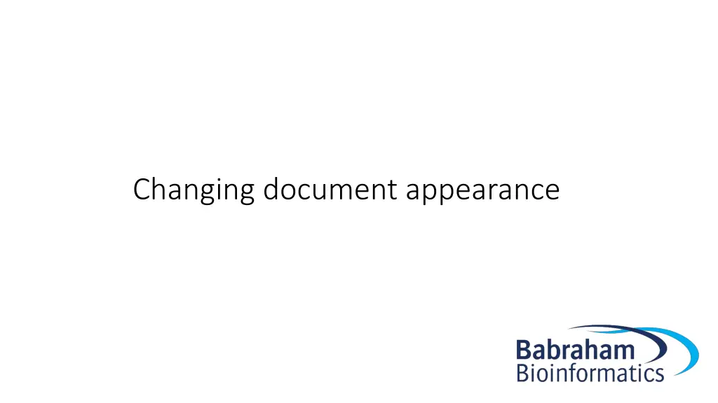 changing document appearance