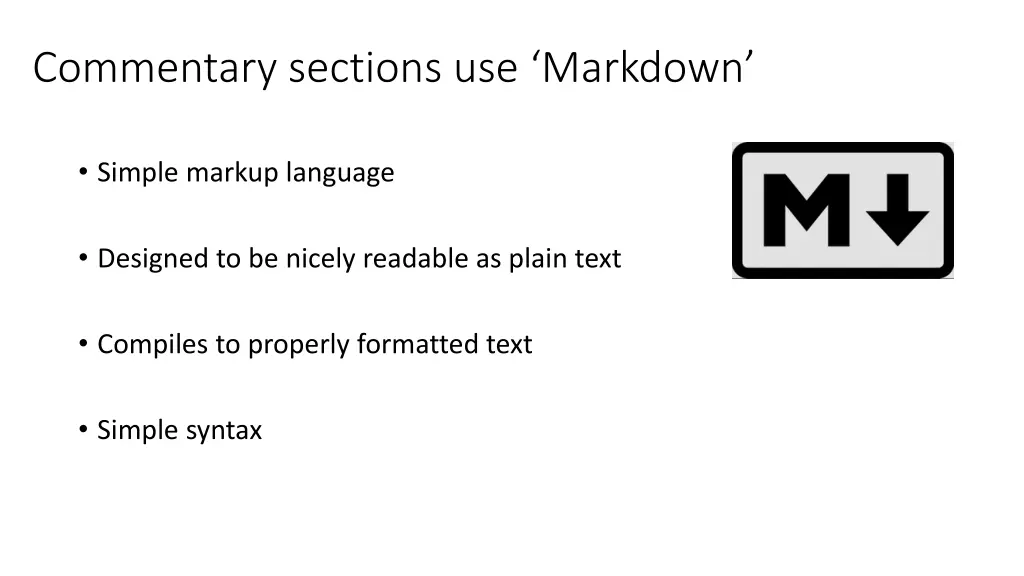 commentary sections use markdown