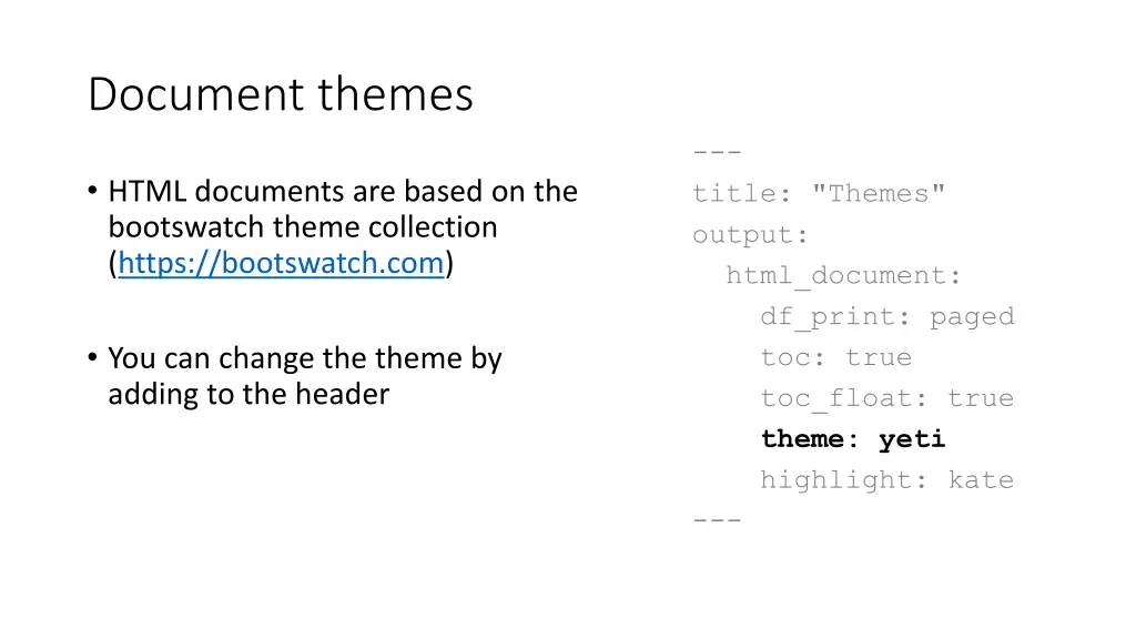 document themes