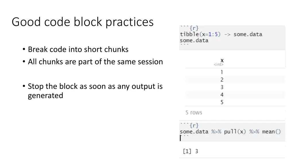 good code block practices