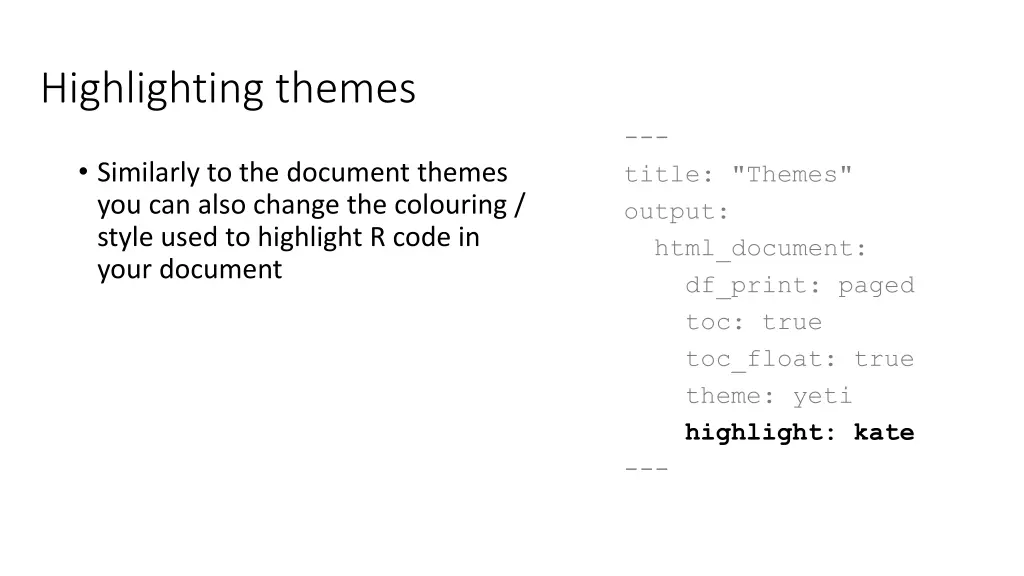 highlighting themes