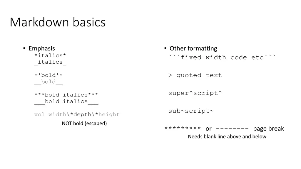 markdown basics 1