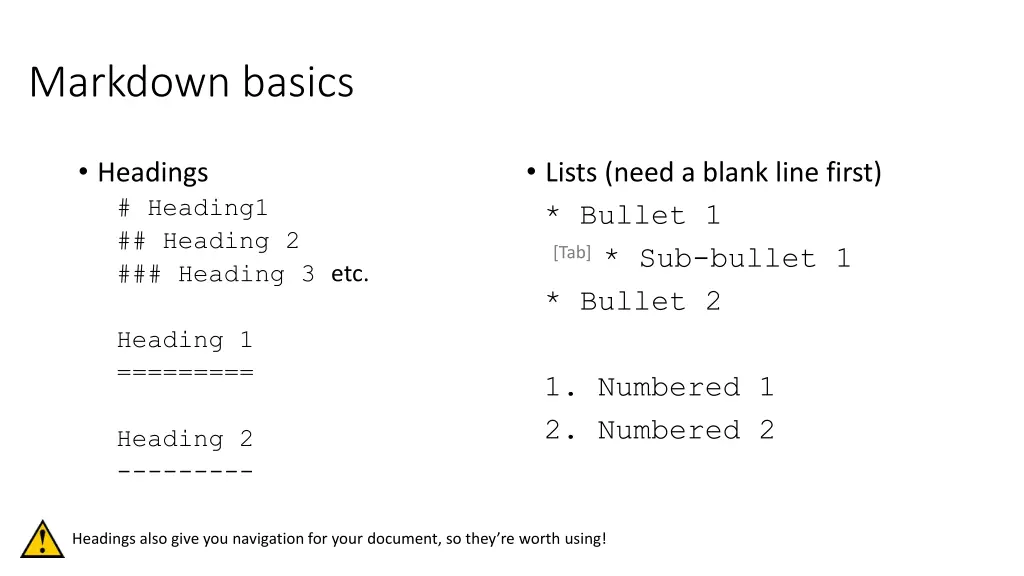 markdown basics