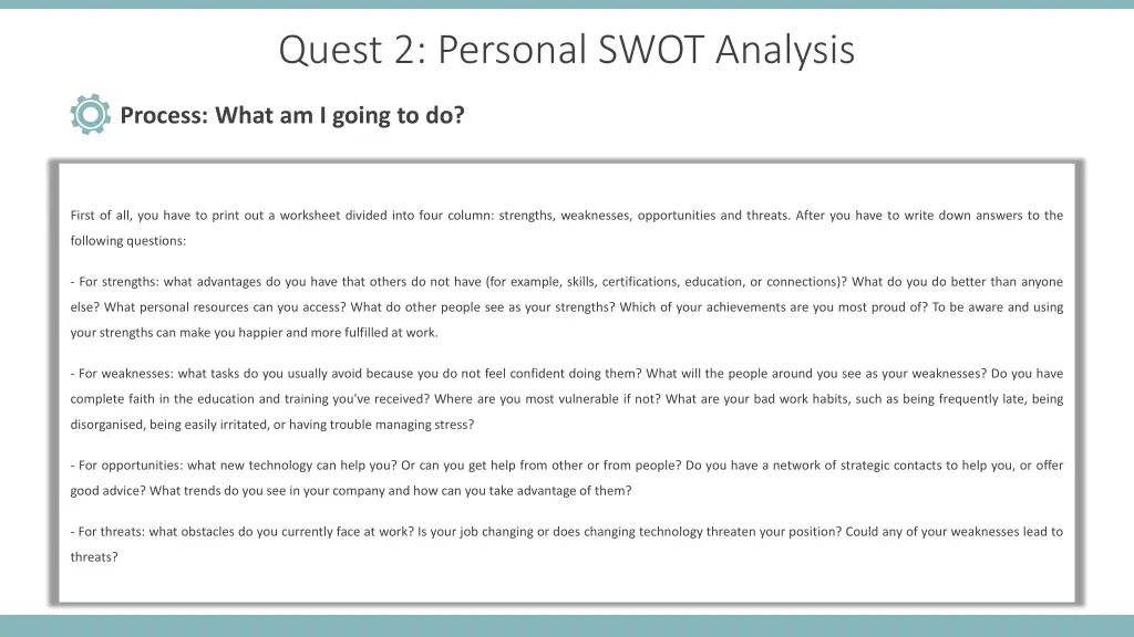 quest 2 personal swot analysis 2