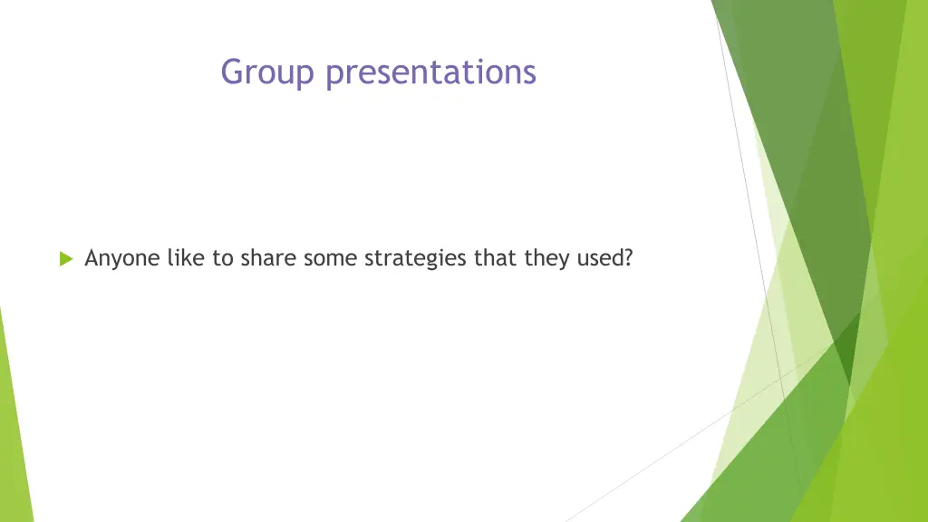 group presentations