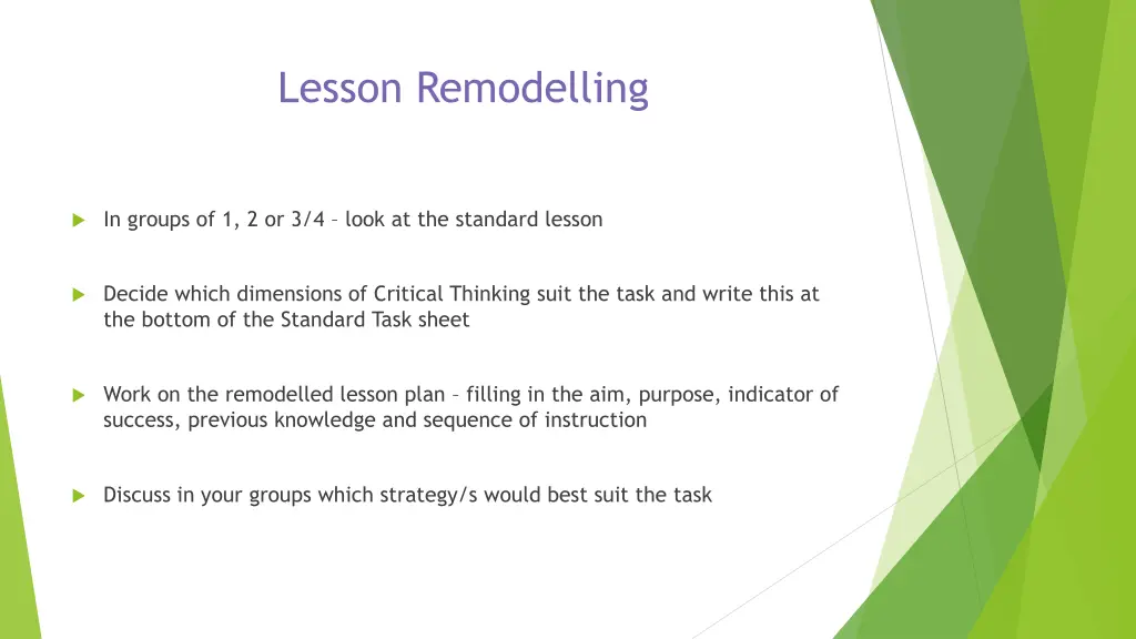 lesson remodelling